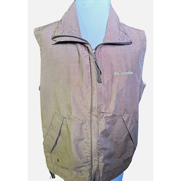 Columbia Womens Medium Brown Sleeveless Zipper Front Vest With Pockets - Picture 1 of 8